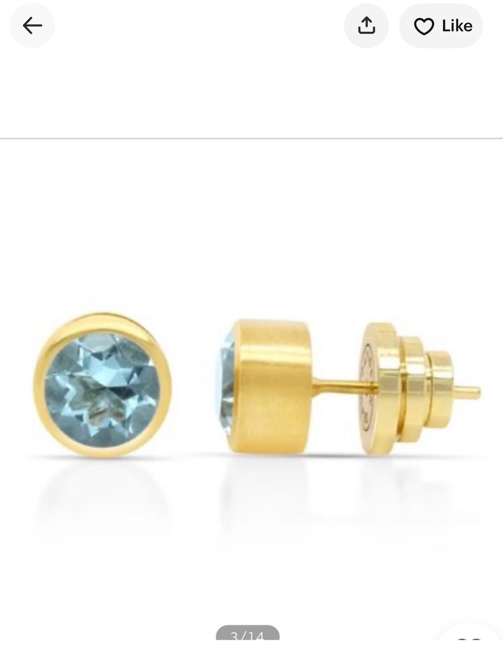 Dean Davidson Aquamarine large Knockout Studs - Picture 6 of 9
